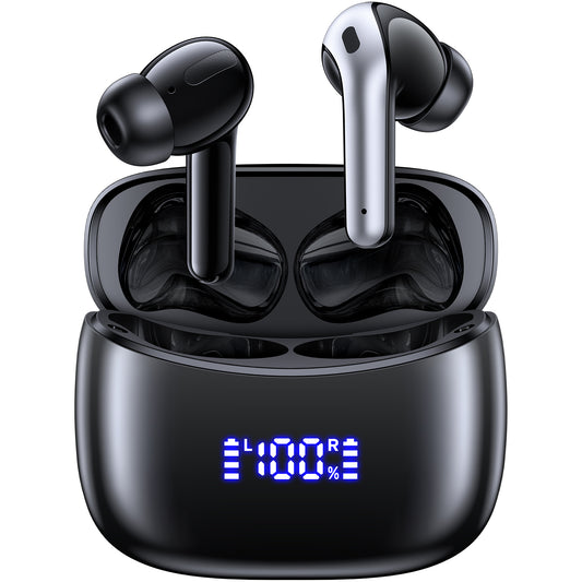 AI Translation Earbuds Real Time 164 Languages Translator Ear Buds Audifonos Traductores Inglés Español 70H Playtime Wireless Earphones AI Bluetooth Headphones for Travel Meeting Learning Black
